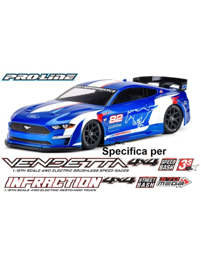 Protoform - Ford Mustang 2021 trasparente per ARRMA Vendetta e Infraction