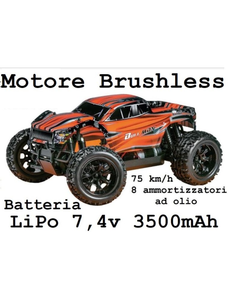 BlackBull - Monster Truck evo 1/10 brushless con LiPo 7,4v 3500mAh oltre 75km/h