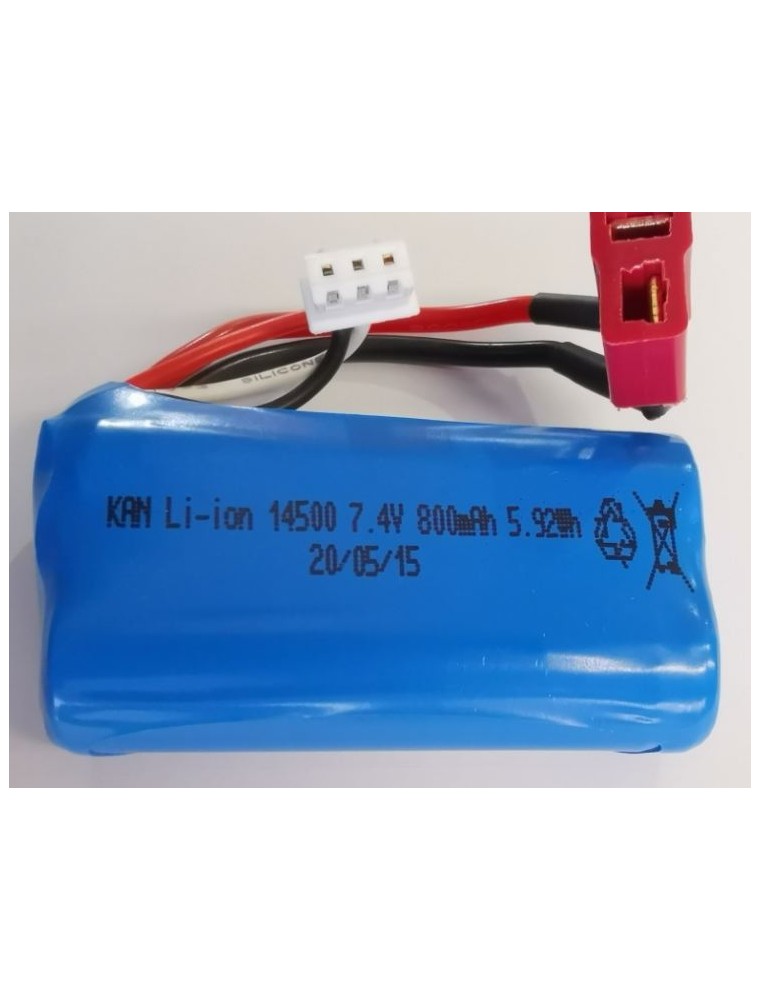 Blackzon - Batteria Li-Ion 7,4V 800mAh Deans per il Blackzon Slyder in scala 1/16