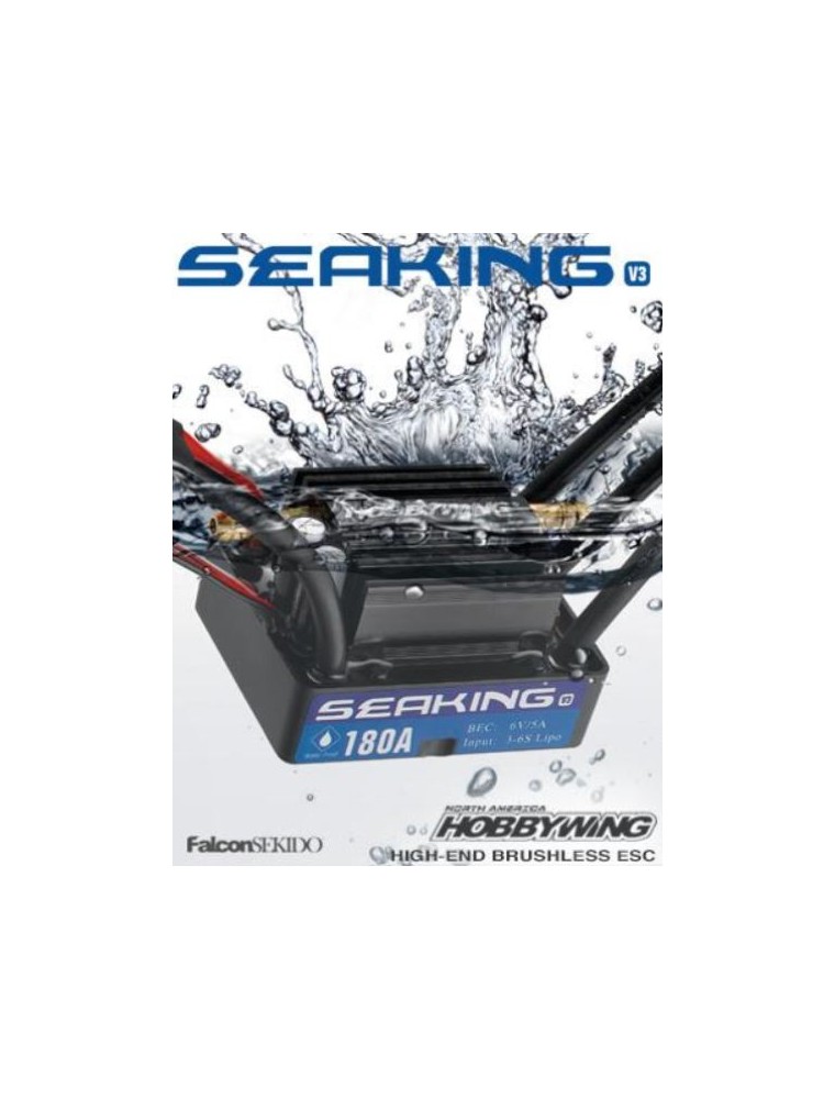 Hobbywing - Seaking 180A Boat ESC V3 2-6s 5A BEC regolatore brushless