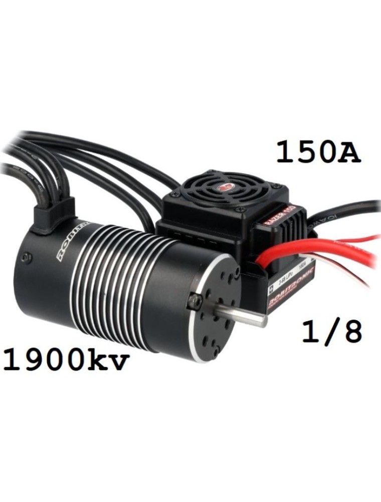 Hobbywing - RAZER EIGHT COMBO 150Ah 1900kv BRUSHLESS SENSORLESS PER 1/8