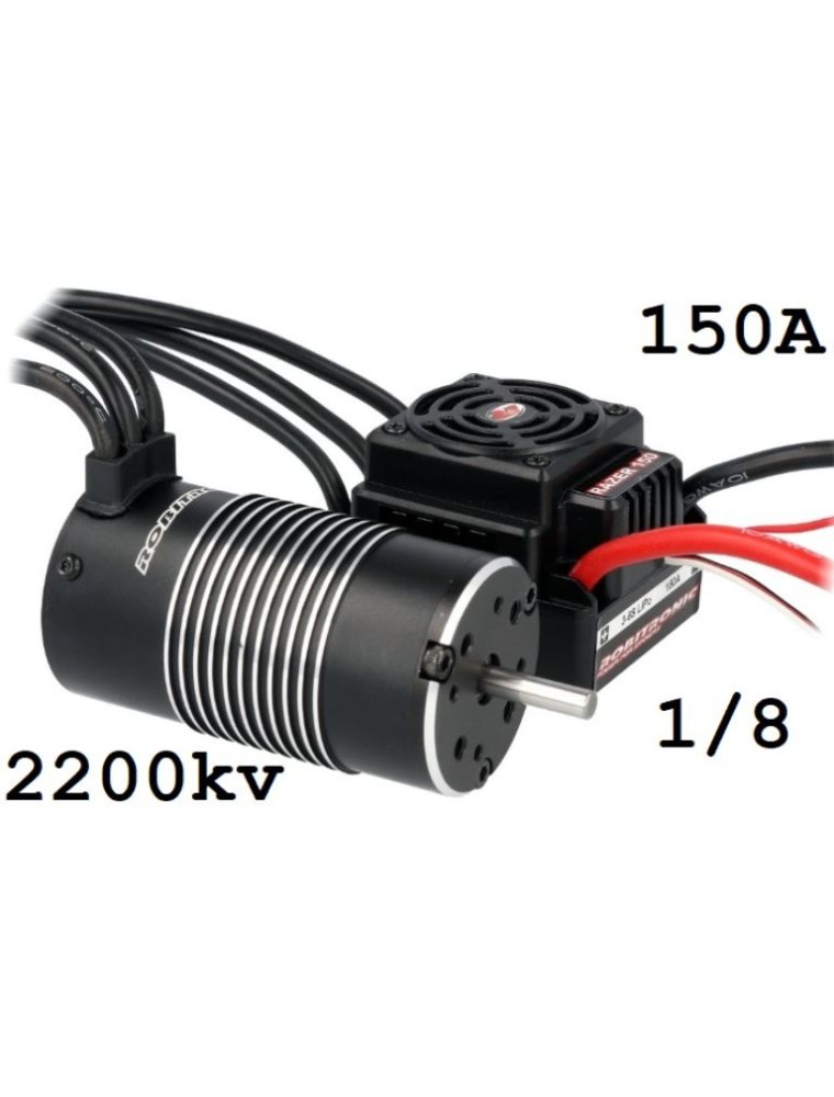 Hobbywing - RAZER EIGHT COMBO 150Ah 2200kv BRUSHLESS SENSORLESS PER 1/8