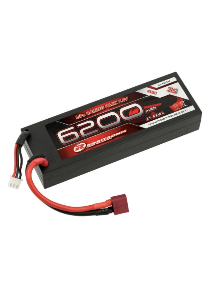 Robitronic - LiPo car 7,4v 6200mAh 2S 40C Deans Hardcase