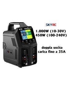 Sky RC - Caricabatterie T1000 20A 450W AC e 1000W DC 1-6s a due uscite