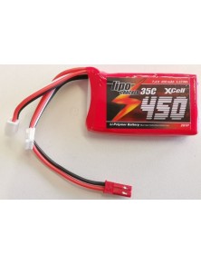 XCell - LiPo CRACKER 7,4v 450mAh   35C XCELL SPINA BEC