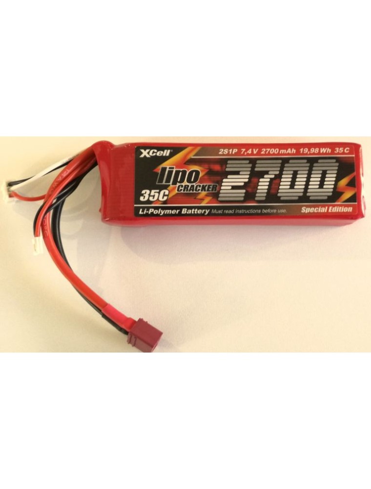 XCell - LiPo CRACKER 7,4v 2700mAh  35C XCELL SCARICA 35C SPINA DEANS