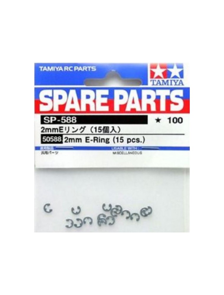 Tamiya - E-RING CLIPS          15pz 2mm