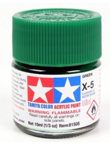 Tamiya - Colore acrilico X-5 Green 6pz da 10ml  lucido