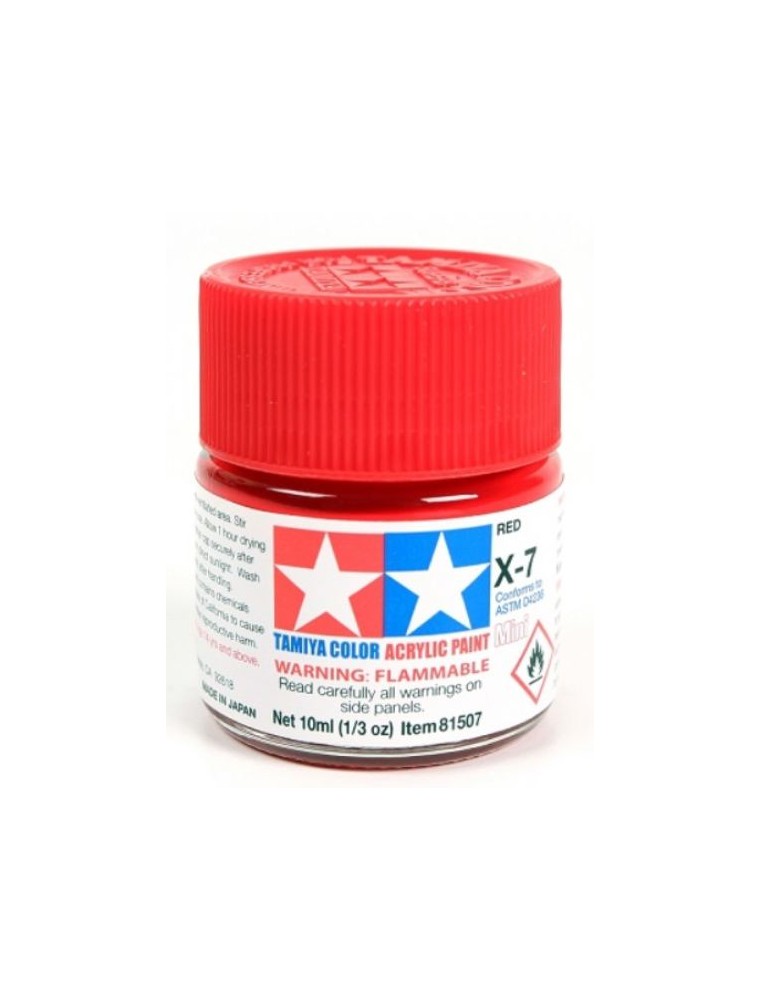 Tamiya - Colore acrilico X-7 Red 6pz da 10ml  lucido