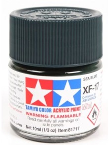 Tamiya - Colore acrilico XF-17 Sea Blue 1pz da 10ml  opaco