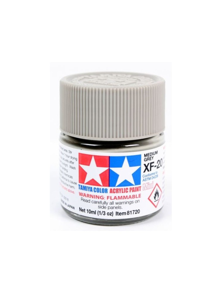 Tamiya - Colore acrilico XF-20 Medium Grey 6pz da 10ml  opaco