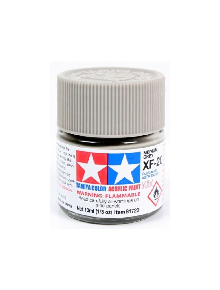 Tamiya - Colore acrilico XF-20 Medium Grey 1pz da 10ml  opaco