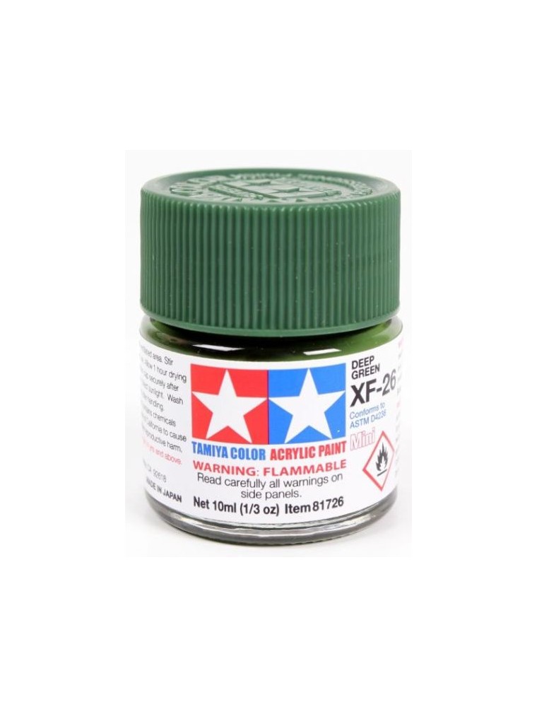 Tamiya - Colore acrilico XF-26 Deep Green 1pz da 10ml  opaco