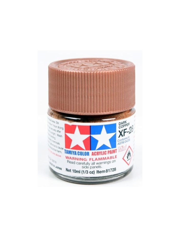 Tamiya - Colore acrilico XF-28 Dark Copper 6pz da 10ml  opaco