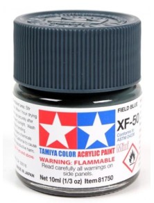 Tamiya - Colore acrilico XF-50 Field Blue 6pz da 10ml  opaco