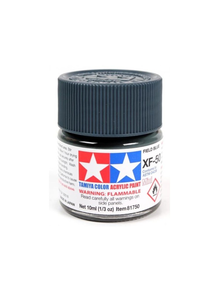 Tamiya - Colore acrilico XF-50 Field Blue 6pz da 10ml  opaco