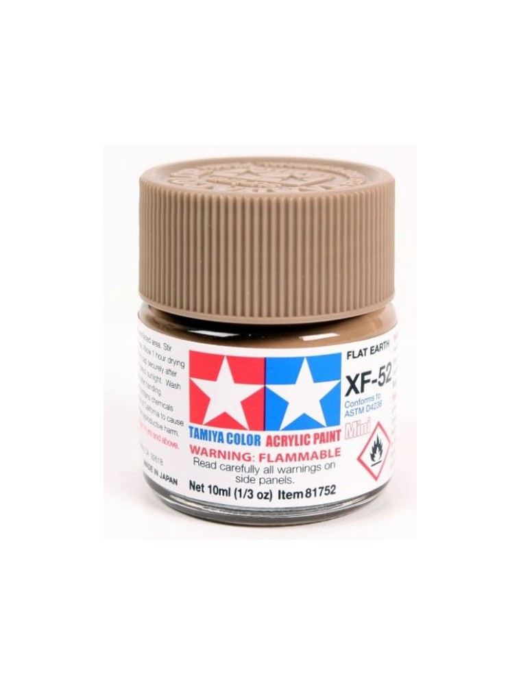 Tamiya - Colore acrilico XF-52 Flat Earth 6pz da 10ml  opaco