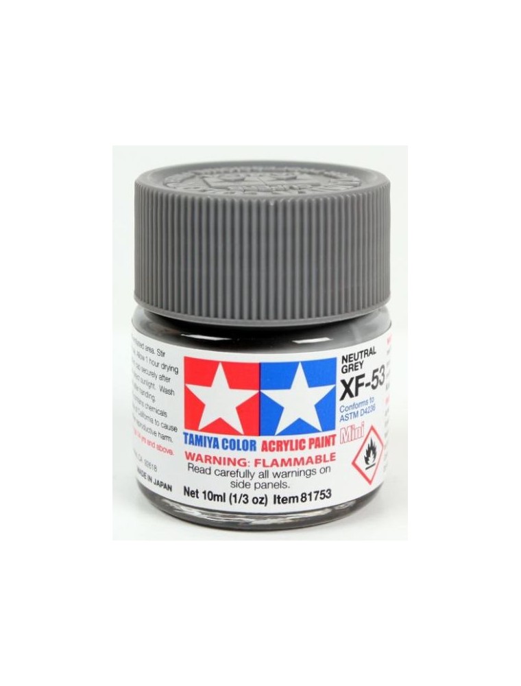 Tamiya - Colore acrilico XF-53 Neutral Grey 1pz da 10ml  opaco