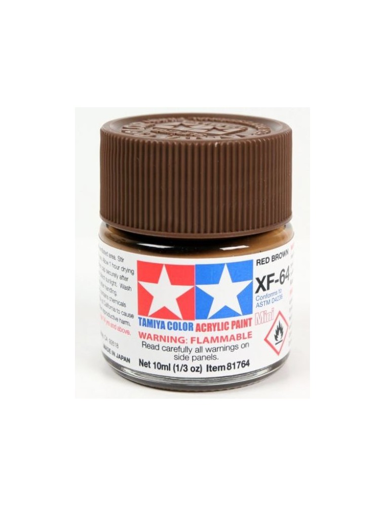 Tamiya - Colore acrilico XF-64 Red Brown 1pz da 10ml  opaco