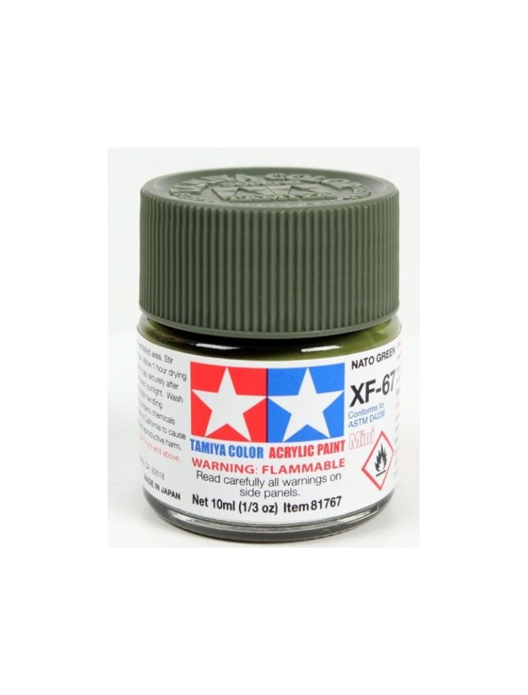 Tamiya - Colore acrilico XF-67 Nato Green 6pz da 10ml  opaco