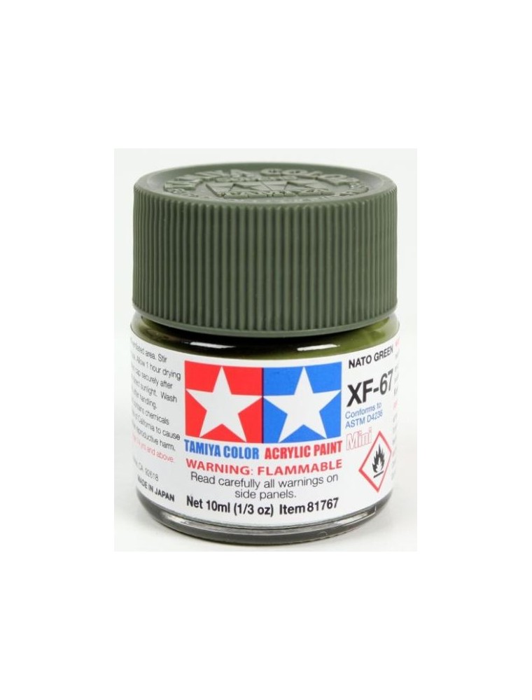 Tamiya - Colore acrilico XF-67 Nato Green 1pz da 10ml  opaco