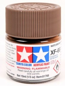 Tamiya - Colore acrilico XF-68 Nato Brown 6pz da 10ml  opaco