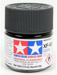 Tamiya - Colore acrilico XF-69 Nato Black 1pz da 10ml  opaco