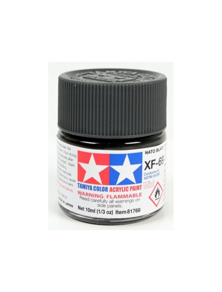 Tamiya - Colore acrilico XF-69 Nato Black 1pz da 10ml  opaco