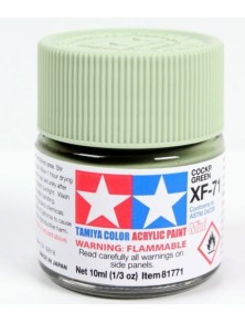 Tamiya - Colore acrilico XF-71 Cockpit Green 1pz da 10ml  opaco