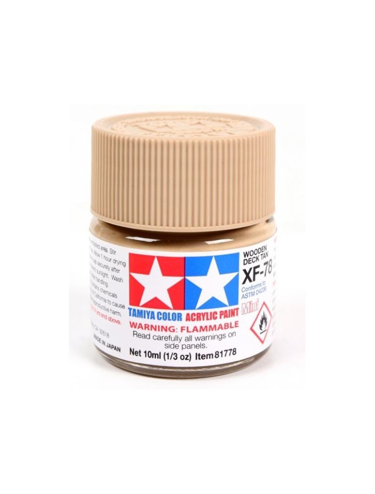 Tamiya - Colore acrilico XF-78 Wooden Deck Tan 1pz da 10ml  opaco