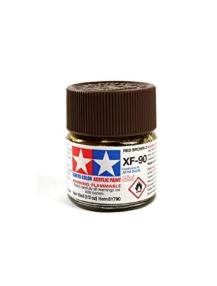 Tamiya - Colore acrilico XF-90 Red Brown 2     6pz da 10ml opaco XF90