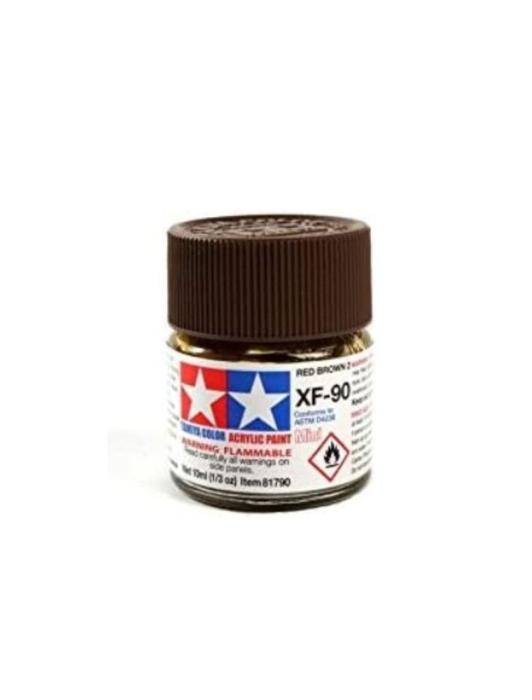 Tamiya - Colore acrilico XF-90 Red Brown 2     1pz da 10ml opaco XF90