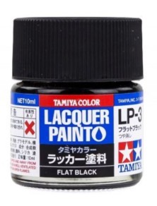 Tamiya - LP-3 FLAT BLACK 1pz bottiglietta colore a smalto