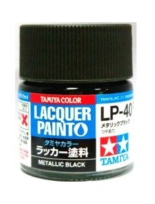 Tamiya - LP-40 METALLIC BLACK  6pz bottiglietta colore a smalto