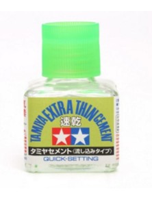 Tamiya - Colla liquida verde extra thin ad essicazione rapida 1pz con pennello