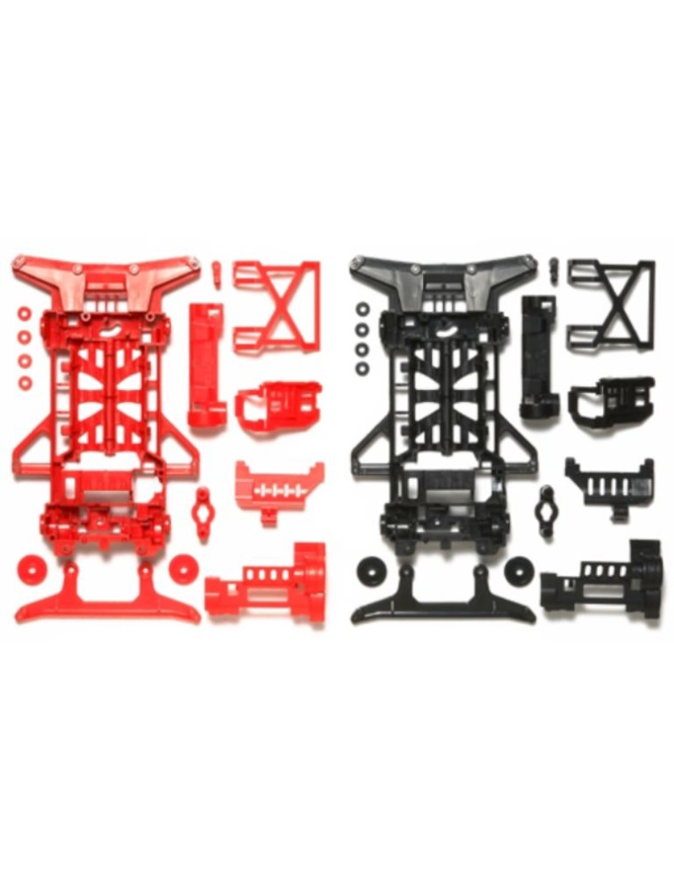 Tamiya - TELAIO ROSSO E NERO    MINI4WD RINFORZATO PER SUPER X