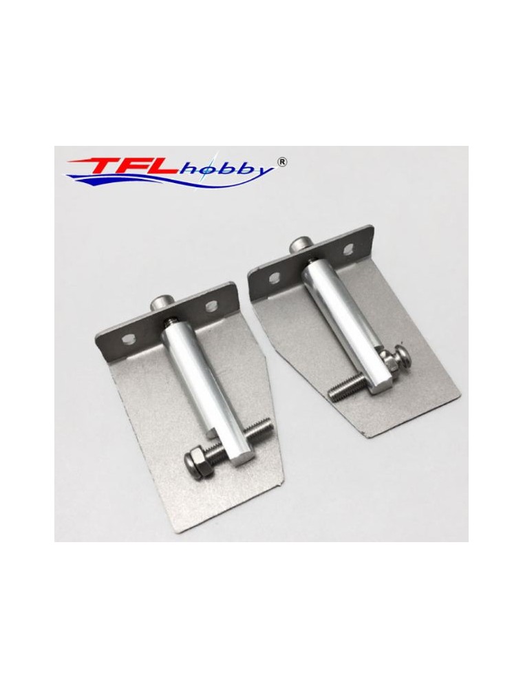 TFL hobby - TRIM TAB REGOLABILI    44x30mm 2pz IN ACCIAIO INOSSIDABILE