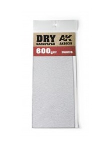 AK INTERACTIVE - Dry Sandpaper 600 Grit. 3 units