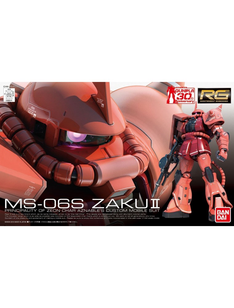 BANDAI - 1/144 RG MS-06S ZAKU II Principality of Zeon Char Aznable's Custom Mobile Suit