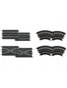 CARRERA - Set di estensione I (2 rettilinei standard, 2 incroci corsia, 4 curve 1/60??)