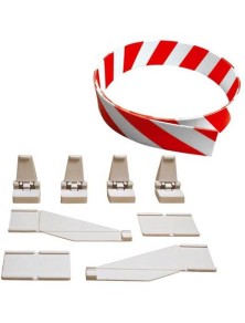 CARRERA - Guardrail bianco rosso (3mt), Supporti Guardrail (24), Terminali (12), Raccordi (6)