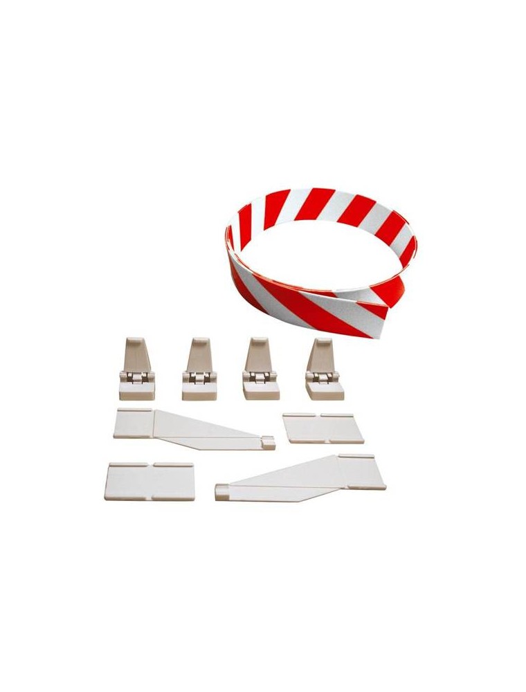 CARRERA - Guardrail bianco rosso (3mt), Supporti Guardrail (24), Terminali (12), Raccordi (6)