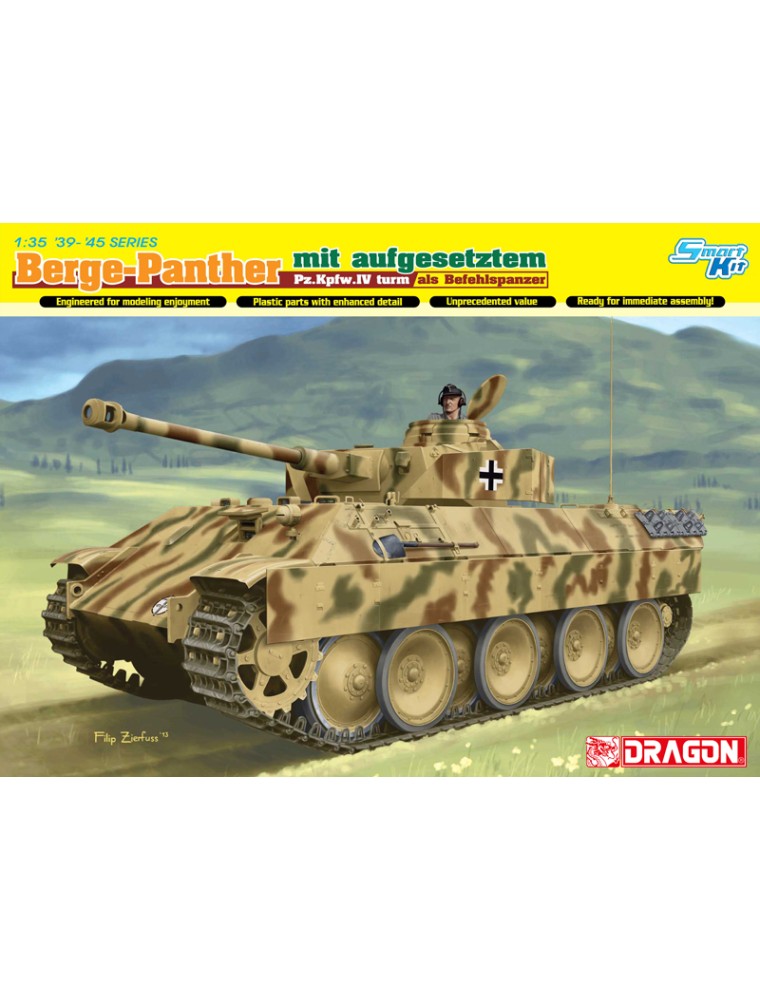 DRAGON - 1/35 BERGE-PANTHER mit aufgesetztem Pz.Kpfw.IV turm als BEFEHLSPANZER (SMART KIT)