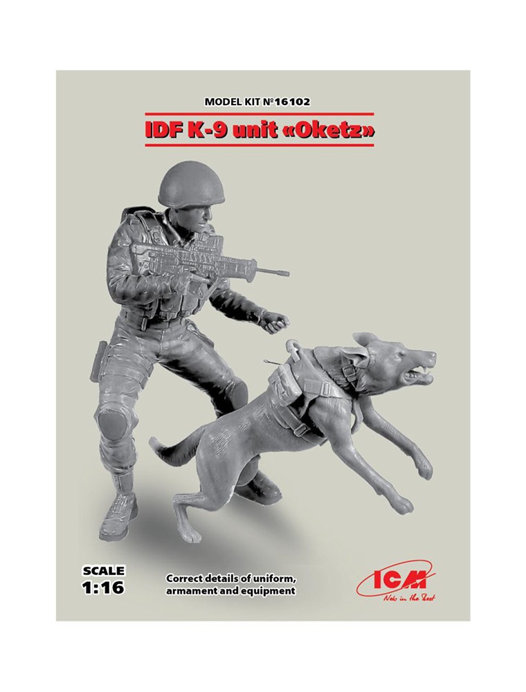 ICM - 1/16 K-9, Israeli Police Team Officer with dog (100% new molds)