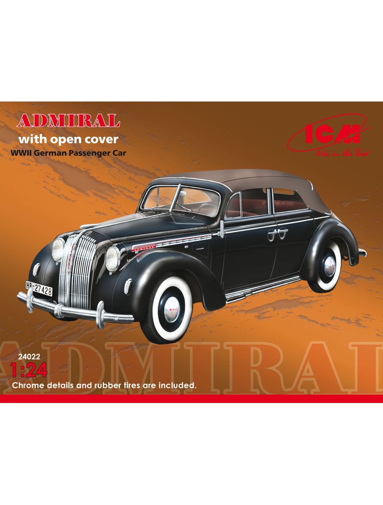 ICM - 1/24 Admiral Cabriolet with open cover, WWII German Passenger Car