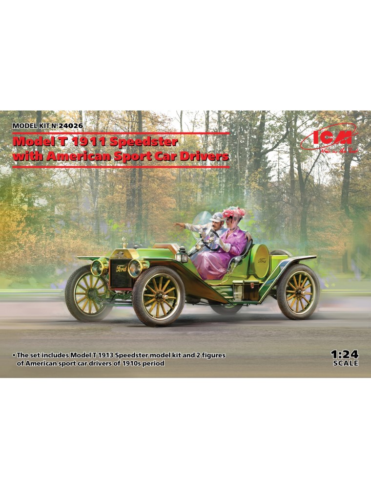 ICM - 1/24 Model T 1913 Speedster with American Sport Car Drivers