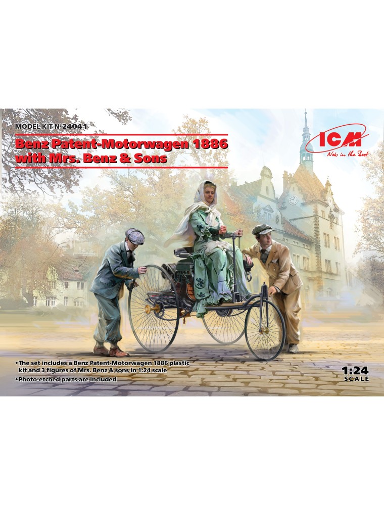 ICM - 1/24 Benz Patent-Motorwagen 1886 with Mrs. Benz & Sons (100% new molds)