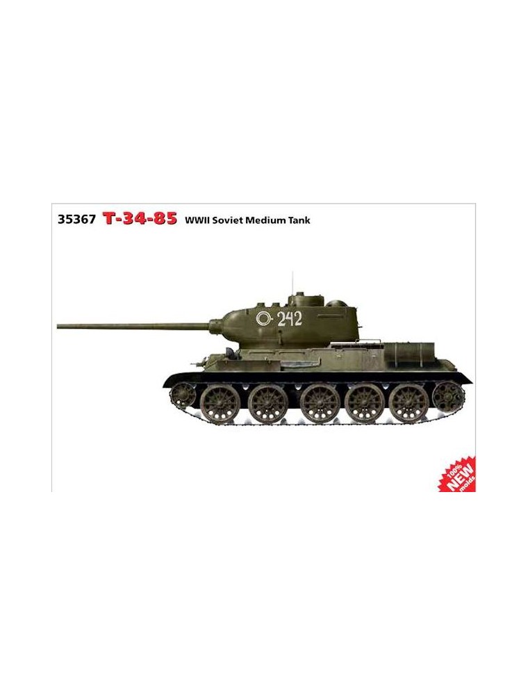 ICM - 1/35 T-34-85, WWII Soviet Medium Tank (100% new molds)