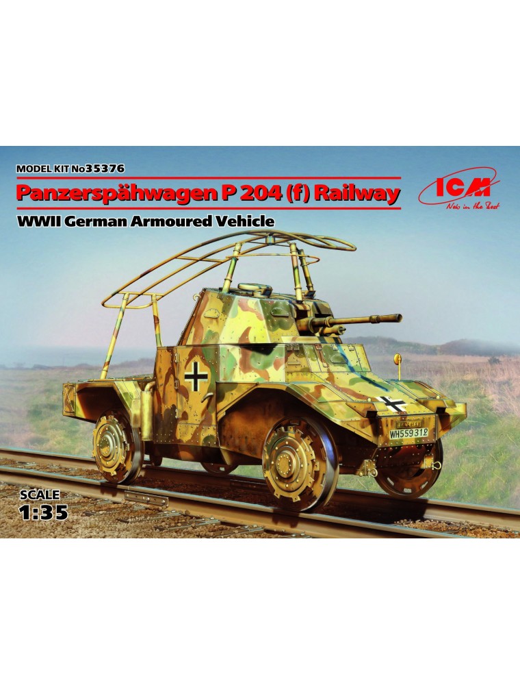 ICM - 1/35 Panzerspahwagen P 204 (f) Railway, WWII German Armoured Vehicle