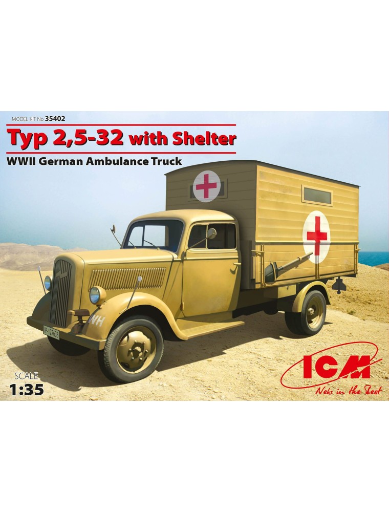 ICM - 1/35 Typ 2,5-32 with Shelter, WWII German Ambulance Truck